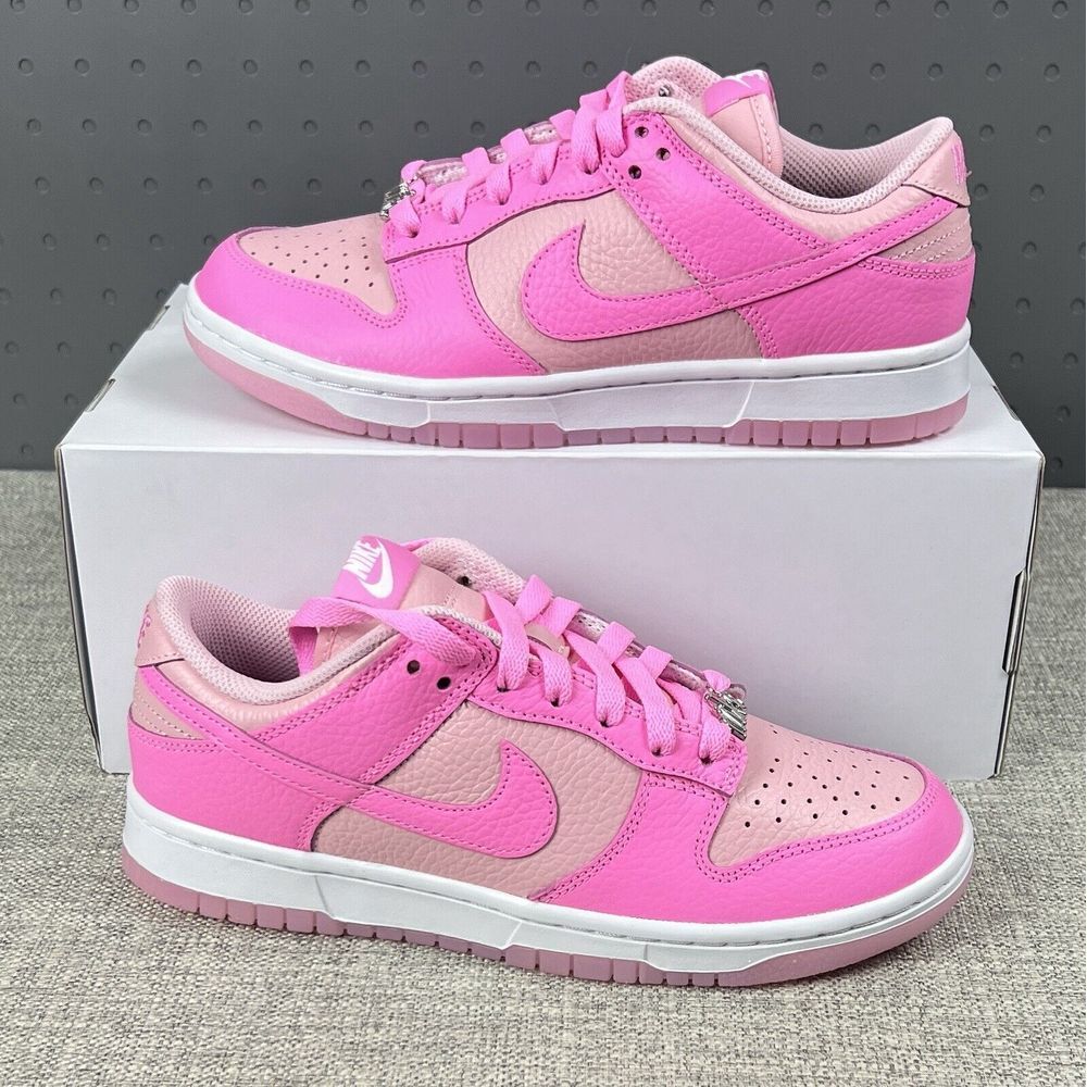 Mens 5.5 / Women 7 - Nike Dunk Low ID Pink White New Sneakers FJ2253-901 - Picture 1 of 10
